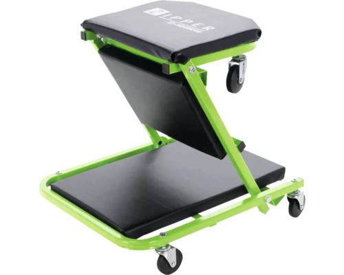 Werkstatthocker mit Rollen, Sitzfläche und Kniepolster