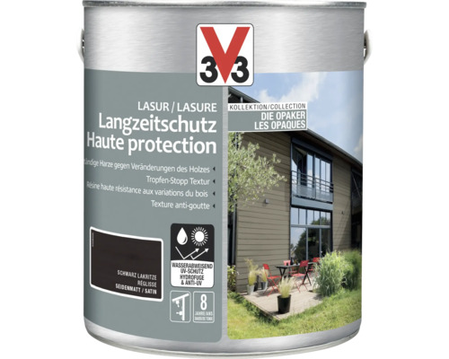 Holzlasur V33 Die Opaker schwarz lakritze 2.5 l