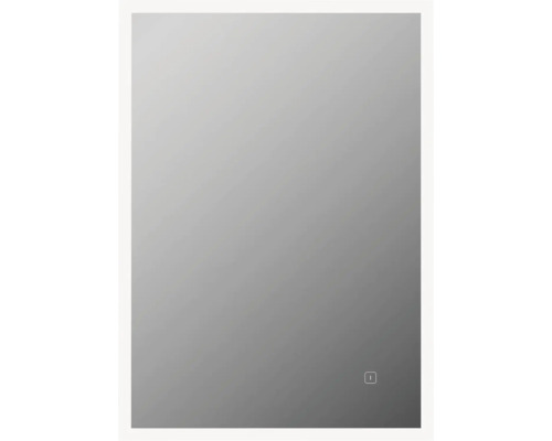 Miroir rectangulaire avec cadre et interrupteur tactile