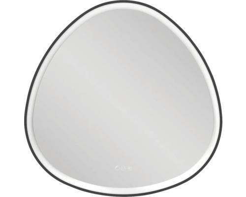Miroir à LED form&style MALAITA 81 x 81 cm noir IP 44 Miroir de salle de bain triangulaire avec cadre