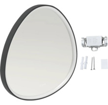 Miroir de salle de bain rond avec accessoires de montage