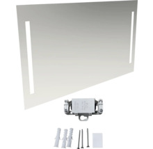 Miroir rectangulaire avec éclairage et matériel de montage