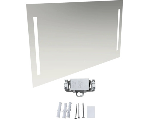 Miroir rectangulaire avec éclairage et matériel de montage