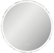 Miroir rond avec cadre en marbre et éclairage LED