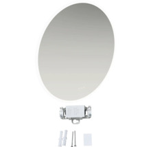 Miroir de salle de bain ovale avec matériel de fixation