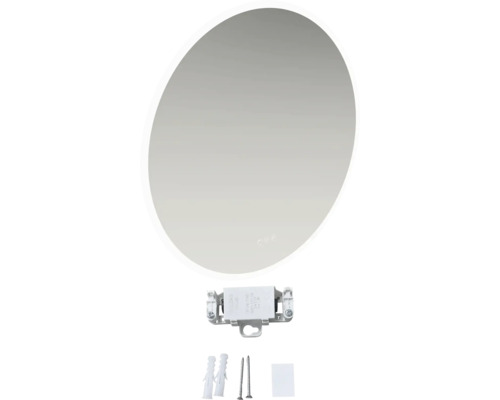 Miroir de salle de bain ovale avec matériel de fixation