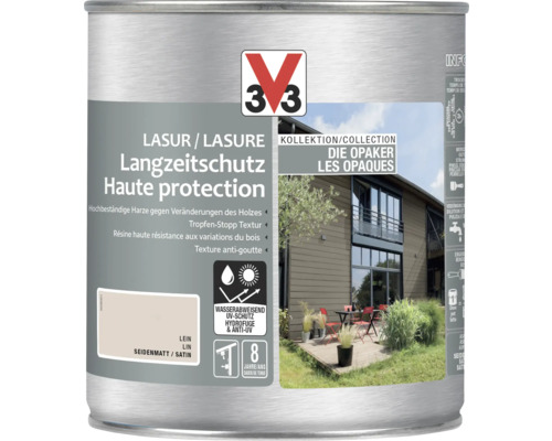 Lasure pour bois V33 Les opaques lin 750 ml