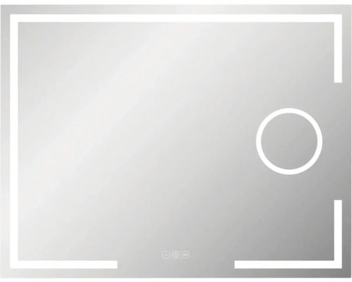 Miroir rectangulaire avec cadre LED et capteur tactile