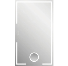 Miroir rectangulaire avec éclairage LED et capteur tactile