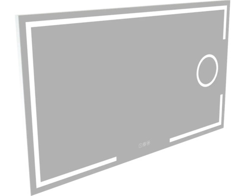 Miroir rectangulaire avec éclairage périphérique