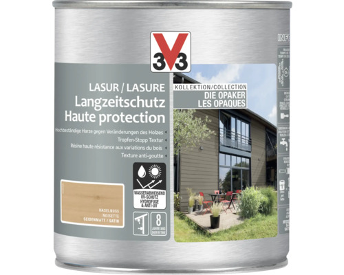 Lasure pour bois V33 Les Opaques noix 750 ml