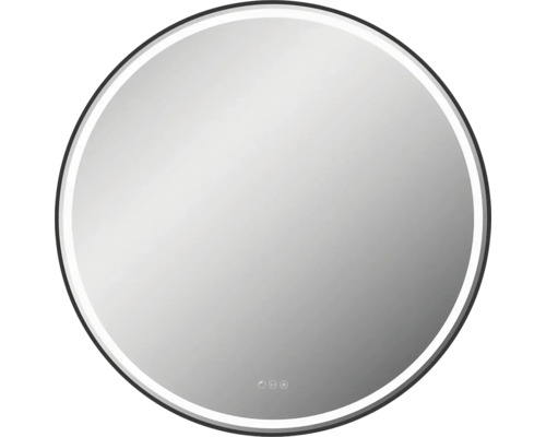 Miroir rond avec cadre et éclairage