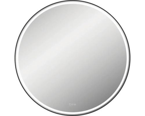 Miroir rond avec cadre et éclairage