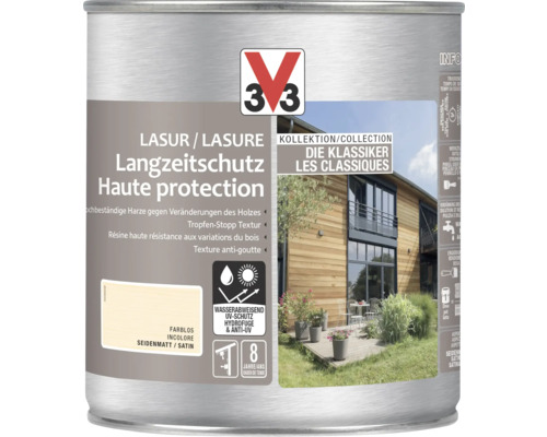 Lasure pour bois V33 Les classiques incolore 750 ml