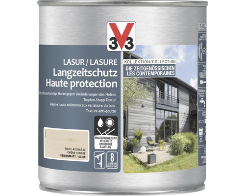 Holzlasur V33 Die Zeitgenössischen Eiche aschgrau 750 ml