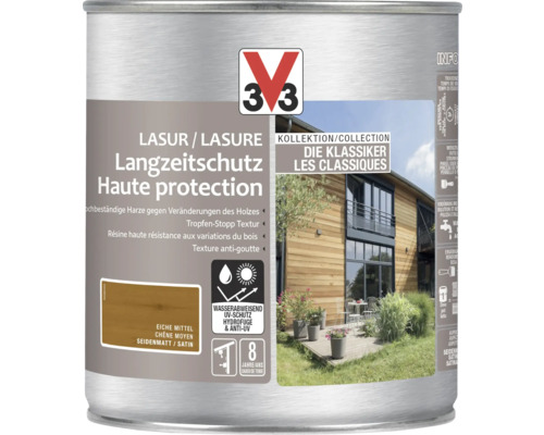 Lasure pour bois V33 Les classiques chêne moyen 750 ml