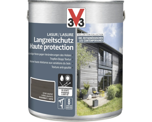 Lasure pour bois V33 Les Contemporaines chêne graphite 2.5 l