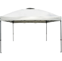 Tente pliante blanche avec armature métallique