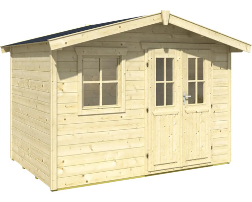 Abri de jardin en bois avec fenêtre et porte double