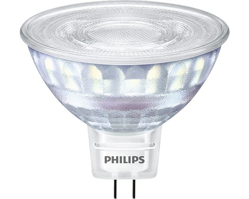 Ampoule à réflecteur LED à intensité lumineuse variable MR16 transparente  GU5.3/7W(50W) 621 lm 2200 K + 2700 K blanc chaud 12V - HORNBACH