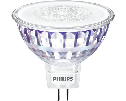 Ampoule à réflecteur LED MR16 transparente GU5.3/7W(50W) 621 lm 2700 K blanc chaud 12V Philips Logo Ampoule MR16