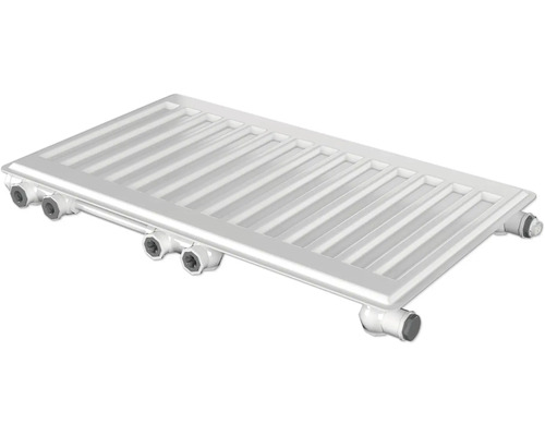 Flachheizkörper mit horizontalen Heizrippen