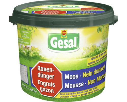 Engrais pour gazon Gesal Mousse-Non Merci! 7,5 kg Engrais pour gazon Gesal en seau pour environ 300 mètres carrés