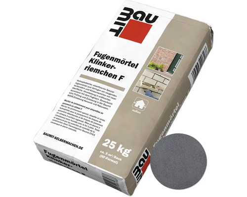 Mortier de jointoiement Baumit pour plaquettes de parement en clinker F anthracite 25 kg Mortier de jointoiement Baumit pour plaquettes de parement en clinker F anthracite 25 kg