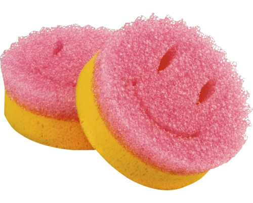 Bümag Éponge de nettoyage Funny Sponges 2 pièces Deux éponges à vaisselle avec un visage souriant