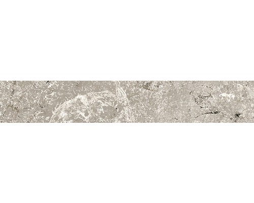 Sockelfliese Anden Natural poliert grau 10x60 cm Keramikfliese mit strukturierter Oberfläche