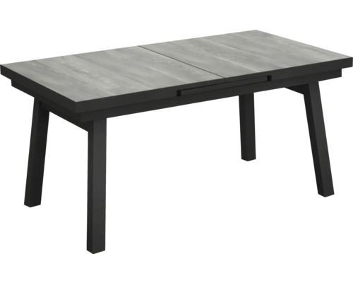 Ausziehbarer Esstisch mit Tischplatte in Holzoptik und dunklem Gestell