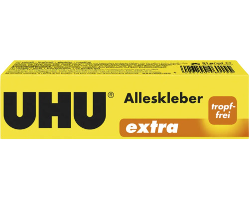UHU Alleskleber extra, ein Universalklebstoff für verschiedene Materialien