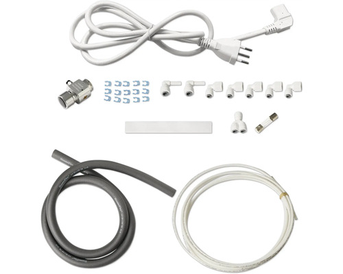 Kit d''accessoires avec câble d''alimentation, tuyau, raccords et fusible