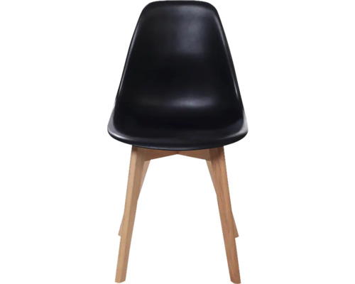 Chaise noire avec pieds en bois