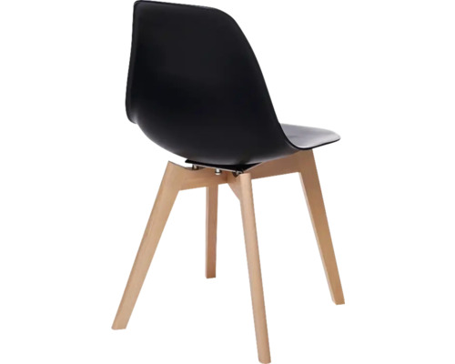 Chaise noire avec pieds en bois