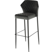 Tabouret de bar avec revêtement en tissu et structure en métal