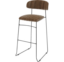 Tabouret de bar avec assise et dossier en similicuir et structure en métal