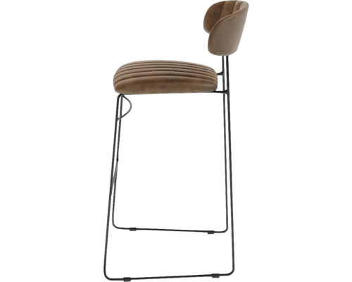 Tabouret de bar avec dossier et structure métallique