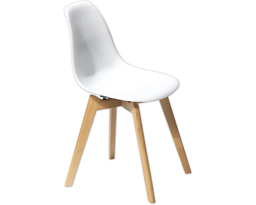 Chaise blanche avec pieds en bois
