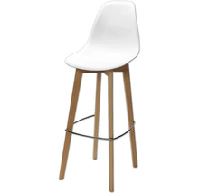 Barhocker mit Sitzfläche und Holzbeinen
