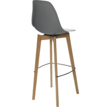 Barhocker mit Sitzschale und Holzbeinen
