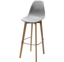 Barhocker mit Sitzschale und Holzbeinen