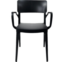 Chaise noire avec accoudoirs