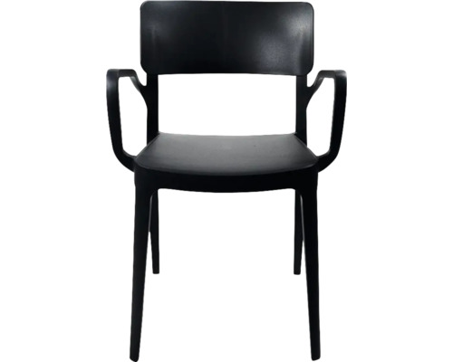 Chaise noire avec accoudoirs