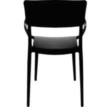Chaise noire avec accoudoirs et coussin d''assise