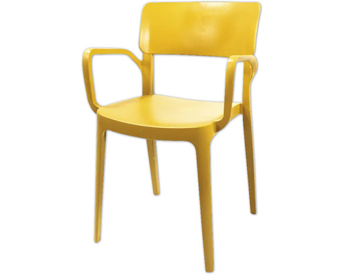 Chaise empilable avec accoudoir Veba Wing 82 x 54 x 55 cm plastique jaune