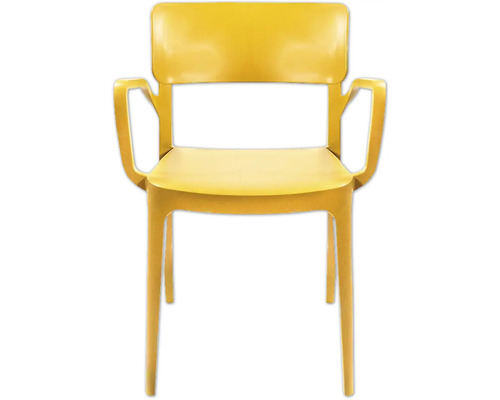 Chaise jaune avec accoudoirs