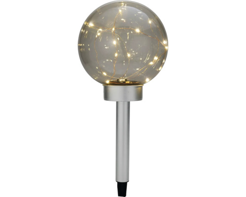 Piquet de jardin avec boule en verre et lumières LED