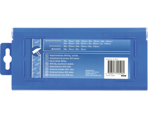 Assortiment de clous, 803 pièces