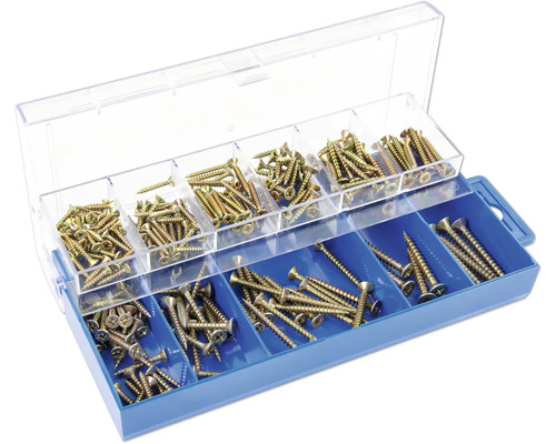 Boîte d''assortiment avec différentes vis